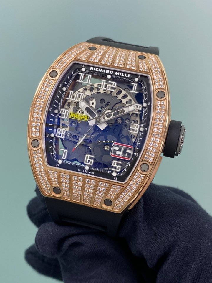 Richard Mille RM029 Rose Gold Medium Set Diamond - Replica Richard ...